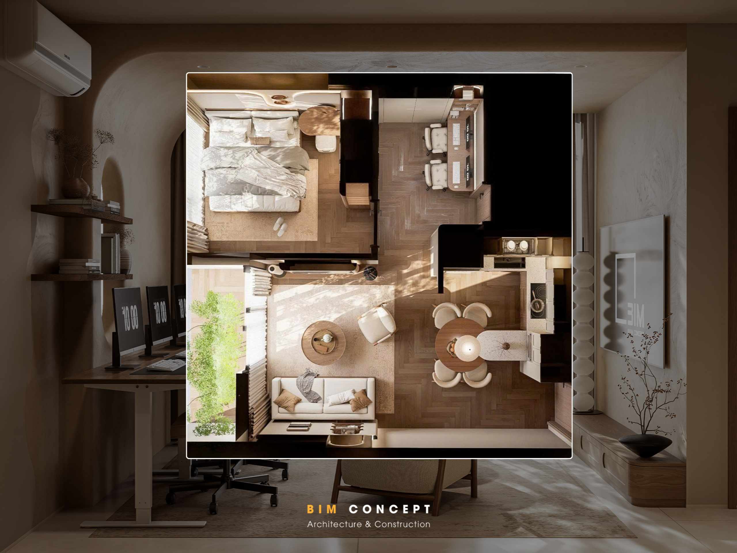 Mặt bằng căn hộ Sun Cosmo Residence 50m2