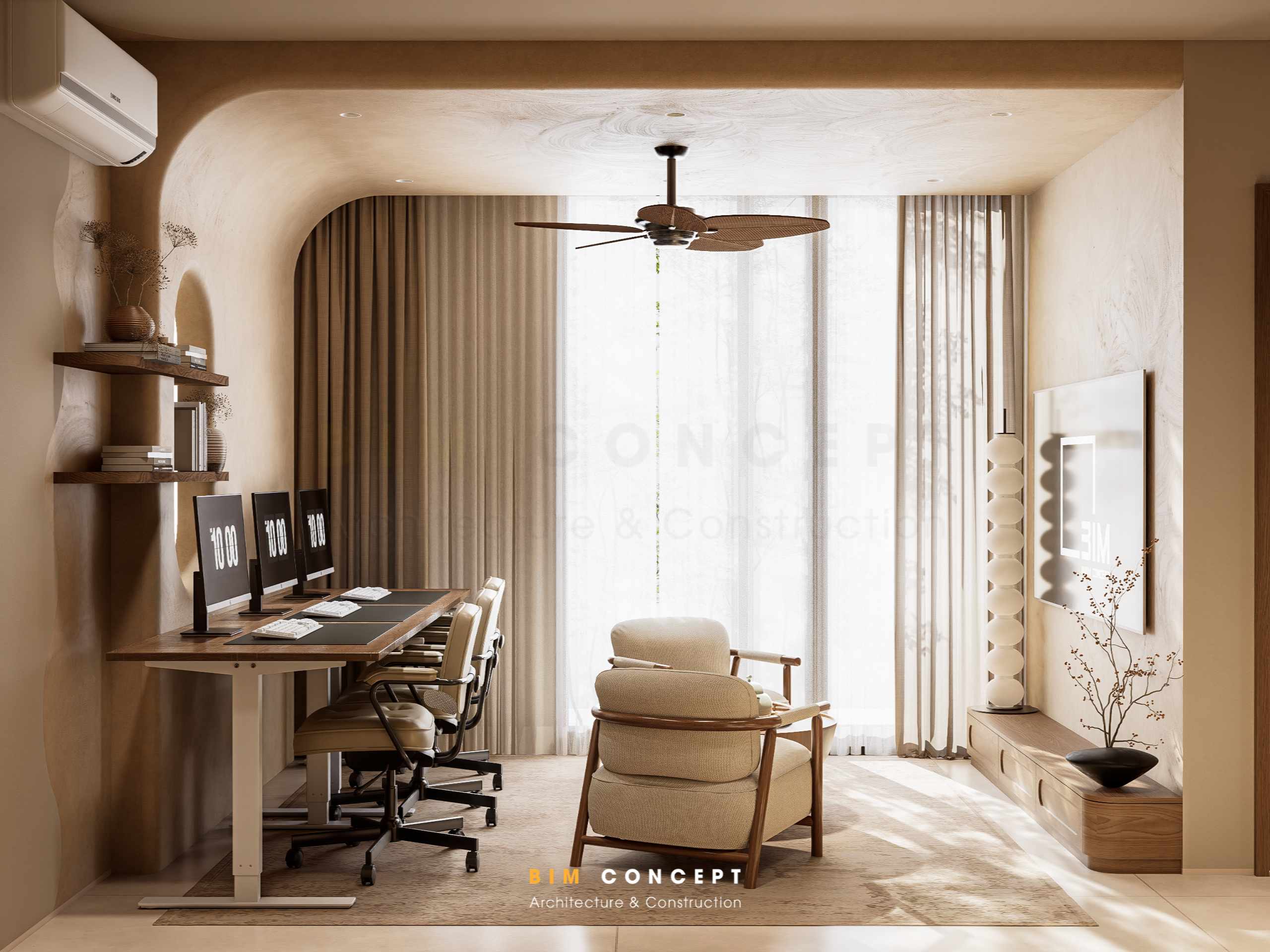 Tổng quan không gian phòng khách căn hộ Sun Cosmo Residence 50m2