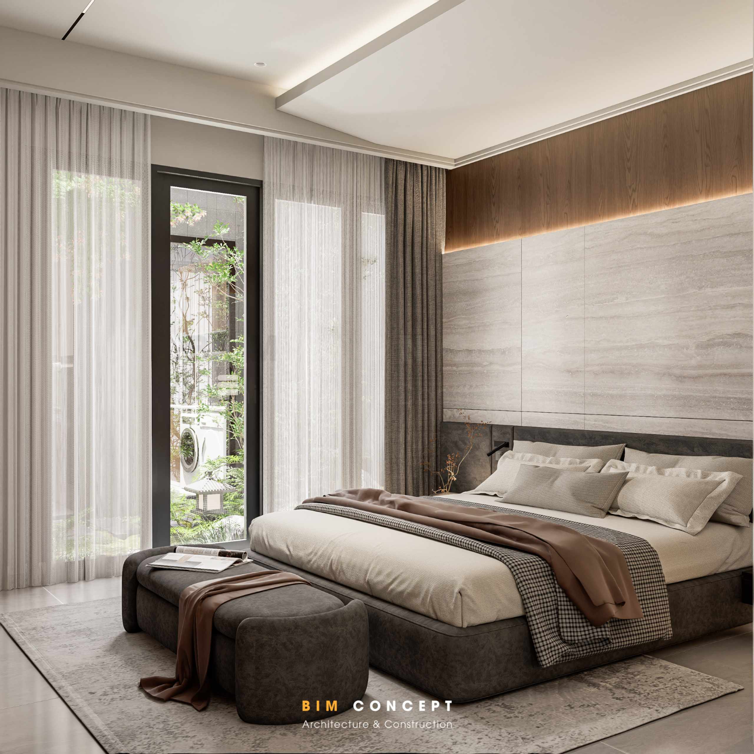 Tối ưu ánh sáng phòng ngủ bằng rèm 2 lớp