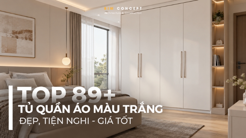 Tủ quần áo màu trắng đẹp