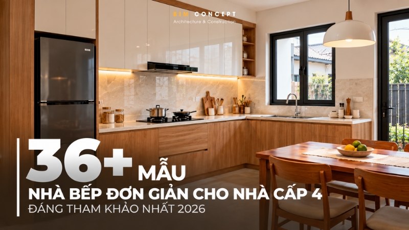 Nhà bếp đơn giản cho nhà cấp 4