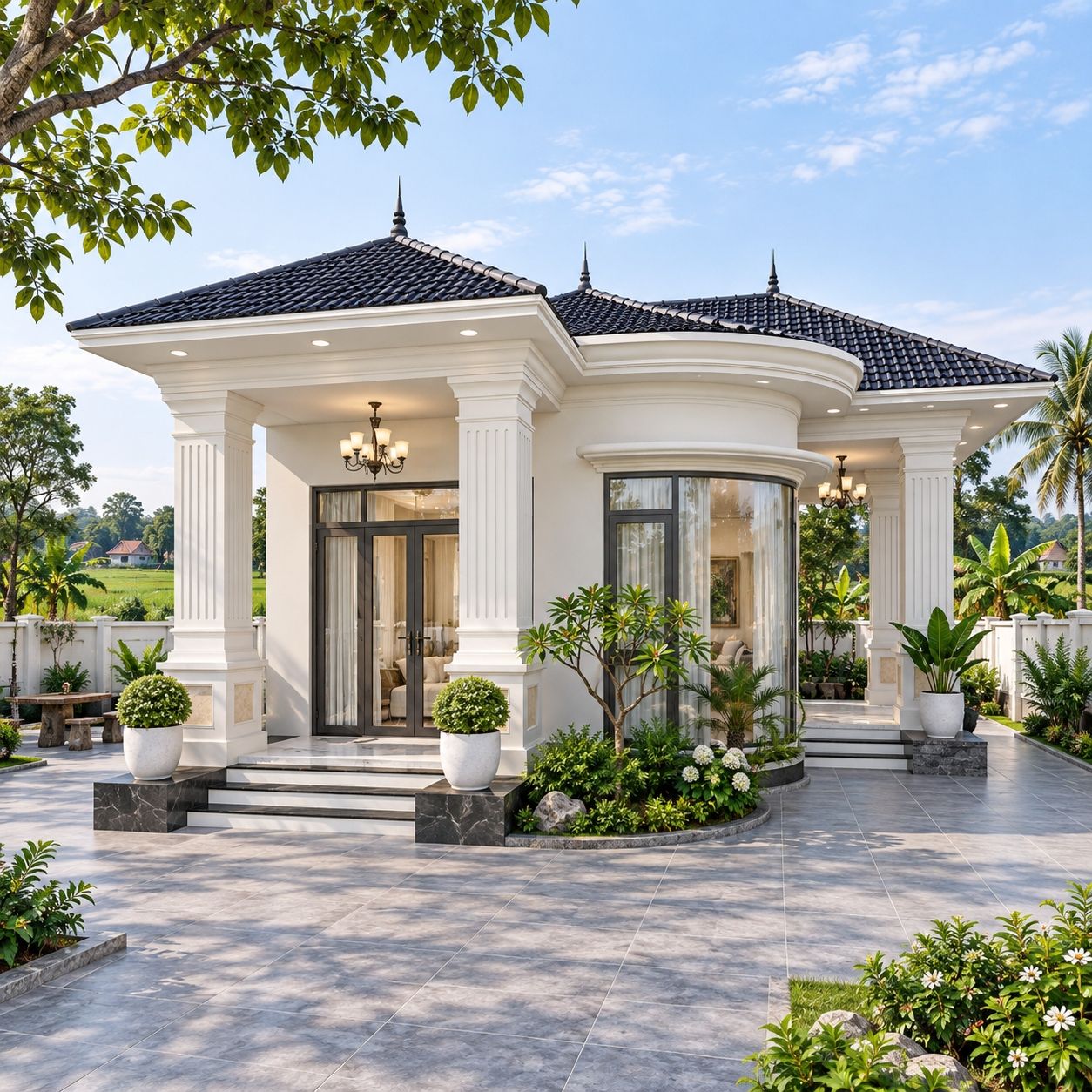 Nhà cấp 4 hiện đại theo xu hướng tân cổ điển, cao cấp