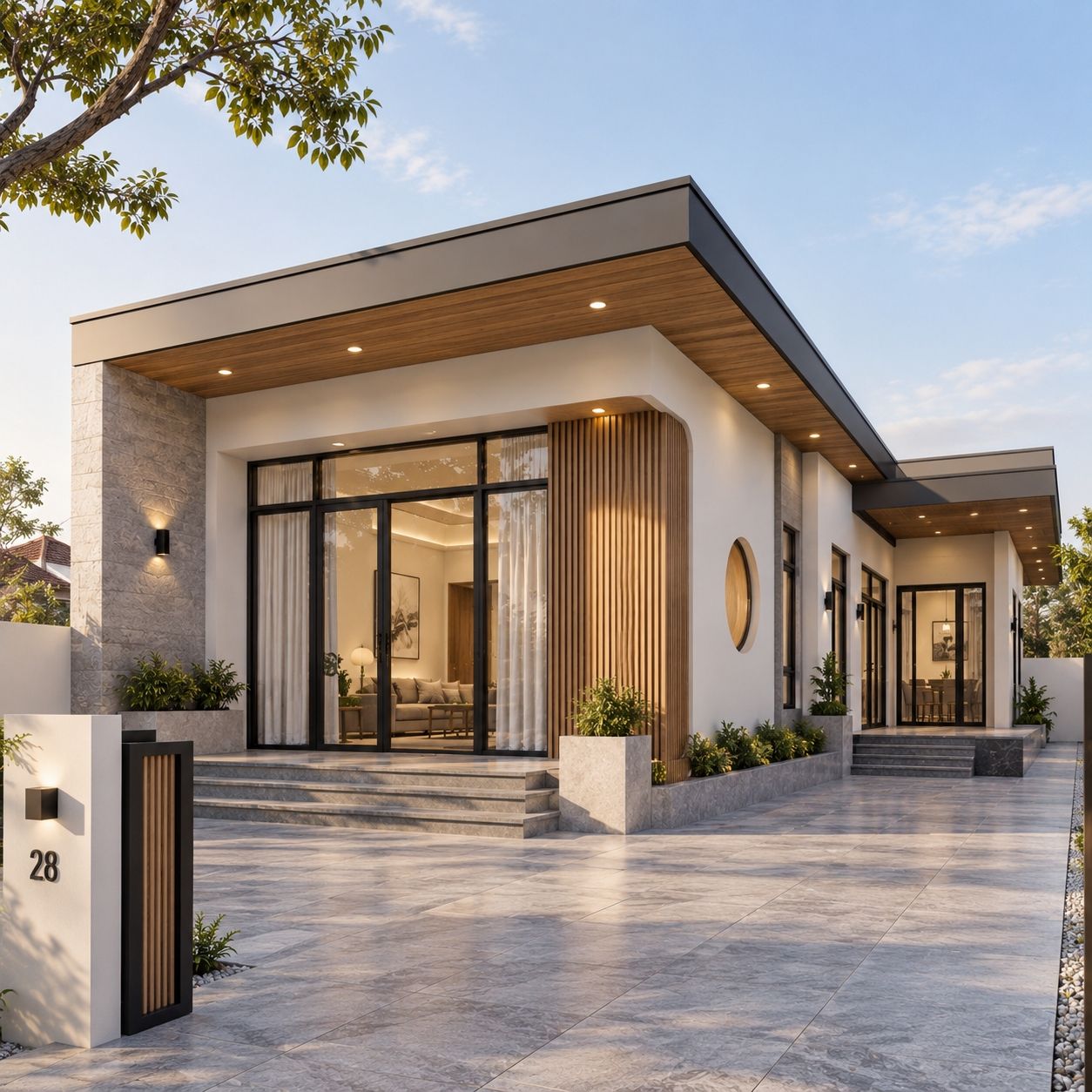 Mẫu nhà cấp 4 100m2 mái bằng