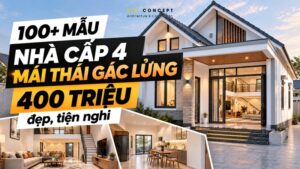 Nhà cấp 4 mái thái gác lửng 400 triệu